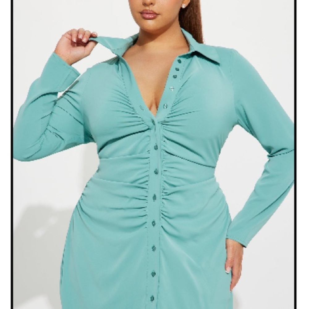 Fashion Nova Teal Maxi Dress